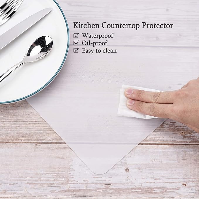 Gartful Silicone Mats for Countertop - Thicker, 28" by 20" Extra Large Multipurpose Mat, Counter Table Protector, Desk Saver Pad, Placemat Nonstick Nonskid Heat-Resistant Pad, Translucent
