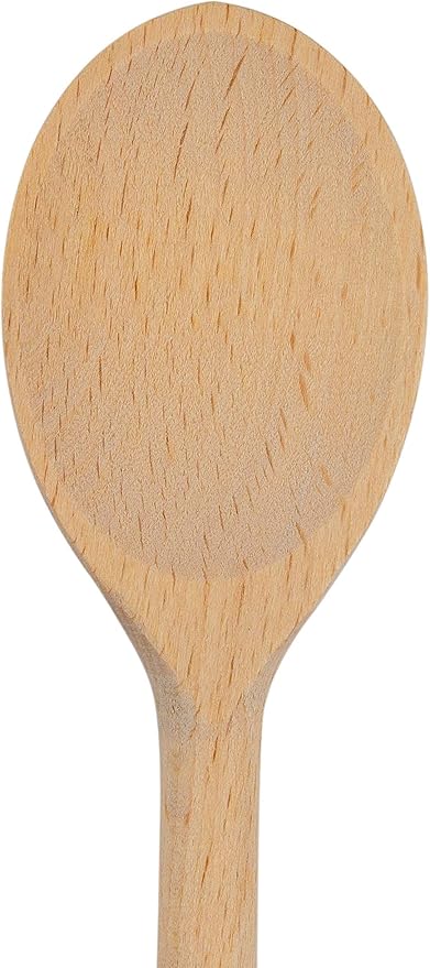 3-PCS 12″ Long Beechwood Wooden Cooking Spoons – Heat-Resistant, Non-Scratch Mixers for Non-Stick Cookware | Sustainably Sourced European Crafting
