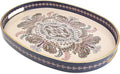 Oval Plastic Serving Tray with Handles, Elegant Decorative Tray for Coffee Table, Ottoman, Living Room, Kitchen, Outdoor Use. 10"*16"*1.4" B