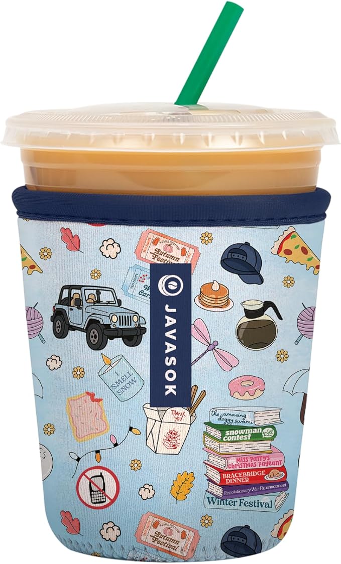Sok It JavaSok Iced Coffee & Cold Soda Insulated Neoprene Cup Sleeve (Fast Talker, Small: 16-20oz)