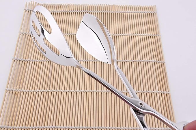 KEBE 2-PACK Serving Tongs for Buffet Party Catering, Thickening Food Serving Salad Cake Bread Kitchen Tongs, Stainless Steel