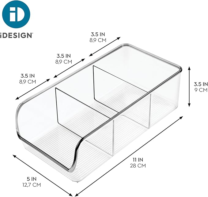 InterDesign Linus Kitchen, Pantry, Refrigerator, Freezer Storage Container, Clear