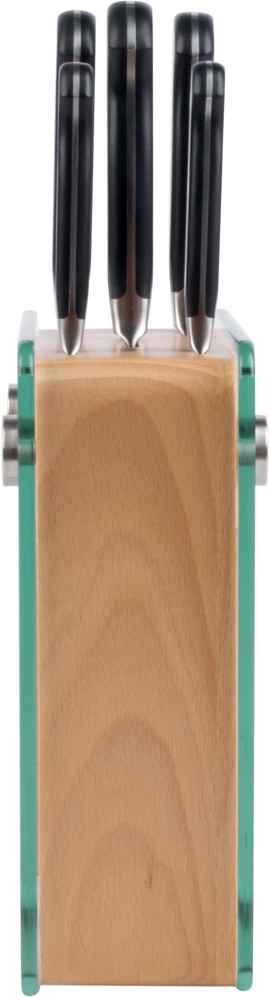 Mercer Culinary - M23505 Renaissance Forged Knife Block Set, 6-Piece, Wood Block with Tempered Glass