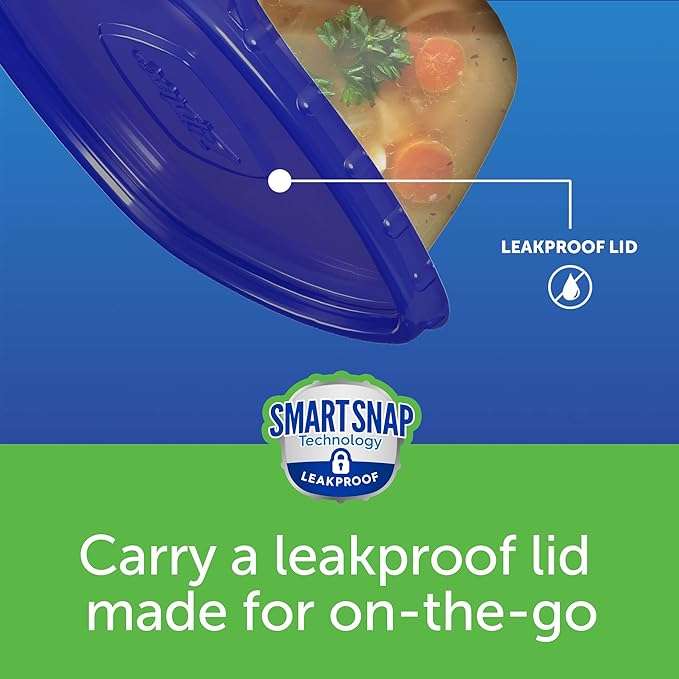 Ziploc Food Storage Meal Prep Containers Reusable for Kitchen Organization, Smart Snap Technology, Dishwasher Safe, Deep Square, 24 Count
