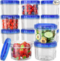 Freezer Storage Containers, [12 Pack-16 Oz] Airtight Plastic Food Storage Containers with Twist Top Lids, Soup, Meal Prep Containers | BPA Free | Stackable | Leakproof