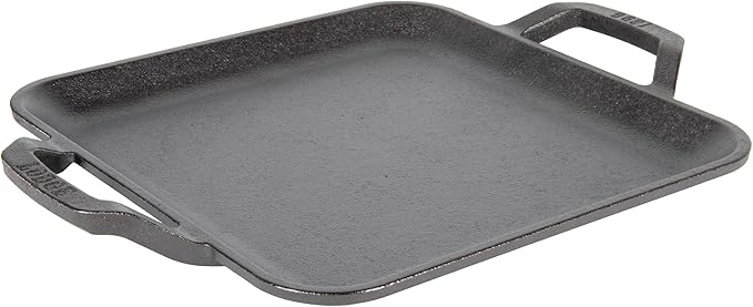 Lodge 11" Cast Iron Square Griddle - Chef Collection - For Indoor & Outdoor Cooking - Superior Heat Retention - Durable Cast Iron - Seasoned Kitchen Griddle