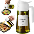 TrendPlain - Original 16oz/470ml Olive Oil Dispenser Bottle for Kitchen Gadgets and Air Fryer Accessories - Olive Oil Sprayer for Cooking w/Stickers - White