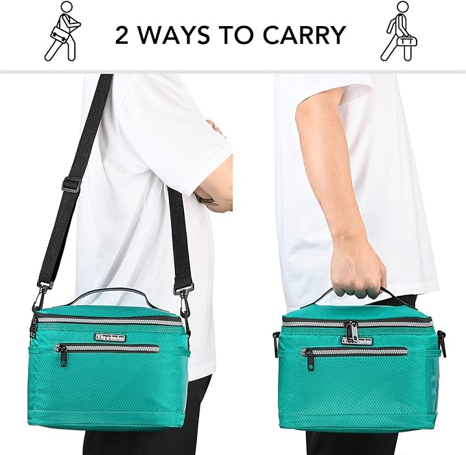 Tirrinia Insulated Lunch Box for Men/Women, Leakproof Lunch Bag for School Work, Large Lunch Tote Kids Boys Girls Back to School, Soft Reusable Cooler Office Picnic Beach Camping with Shoulder Strap