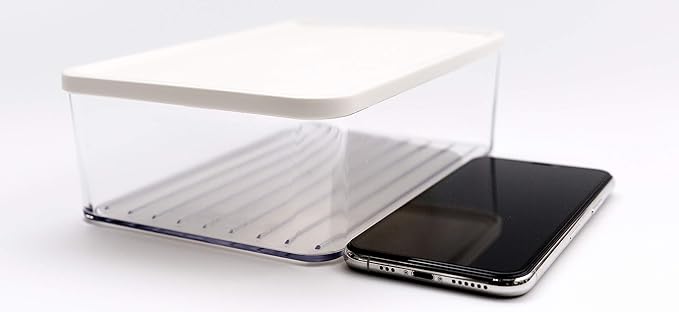 Silicook Flat Plastic Box for Kitchen for Kitchen&Refrigerator Organization, Transparent Food Storage Container for Kitchen, Fridge, Freezer (5 x 600ml)