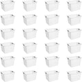Sterilite 24-Pack Ultra Basket, Open Plastic Bins, Countertop, Cabinet and Closet Organizer, White, Deep