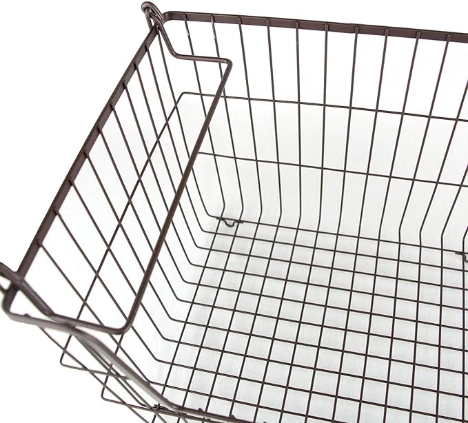DII Metal Wire Mesh Stackable Utility Storage Bin, Small, 11x11x6, Cool Gray