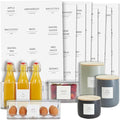 Talented Kitchen Minimalist Food Labels - 2.5" x 2.5" Matte White Vinyl, Pack of 157 - Pantry & Fridge Container Labels for Jars & Bins - Preprinted Food Storage Stickers, Water-Resistant