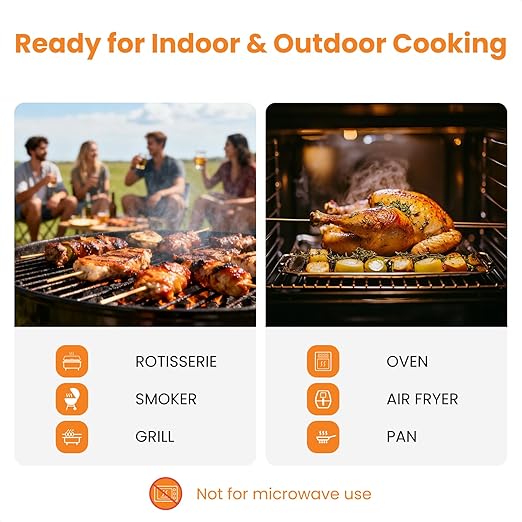 Wireless Meat Thermometer with 2 Color-Coded Probes, ±1.8℉ Accuracy, IP67 Waterproof, App Control & Real-Time Monitoring, Two-Way Alerts for Kitchen, BBQ, Grill, Oven, Smoker