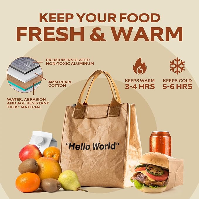 VonNova Women’s Insulated Lunch Bag with Premium 4mm Cooler Insulation, Cute Large 7L Lunch Tote for Office, Durable Small Lunch Box for Women, Stylish Lunchbox for Adults, Teens, Nurses, Teachers