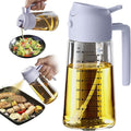 TrendPlain 16oz/470ml Glass Olive Oil Sprayer for Cooking - 2 in 1 Olive Oil Dispenser for Kitchen Gadgets, Air Fryer, Salad, and BBQ - Periwinkle