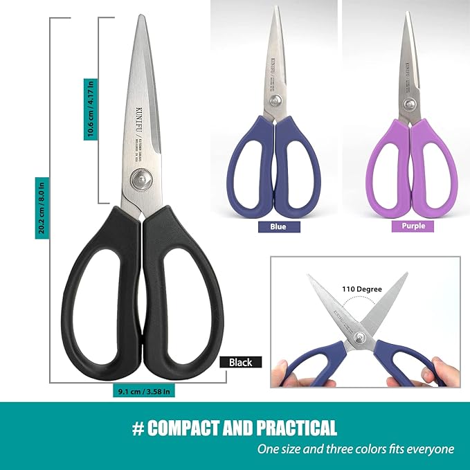 KUNIFU Kitchen Scissors, All Purpose Kitchen Shears, Heavy Duty Come Apart Scissors Gadgets Utensils - Blue