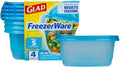 Glad GladWare Freezerware Food Storage Containers - Small Rectangle - Meal Container Holds up to 24 Ounces of Food - Lock Tight Seal, 4 Count