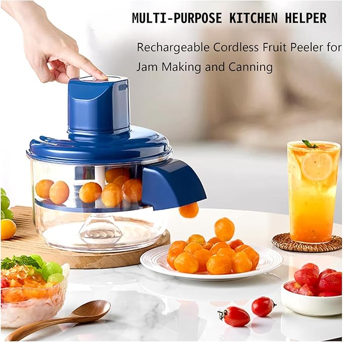 Automatic Electric Grape & Garlic Peeler Machine, Rechargeable Fruit Peeler with Stainless Steel Blade, Cordless One-Touch Kitchen Gadget for Cherry Tomatoes and Small Fruits