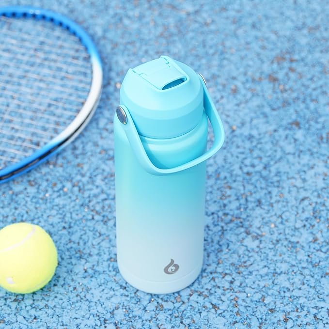 BJPKPK Water Bottle with Straw Lid, 32oz Vacuum Insulated Water Bottles, Metal Stainless Steel Thermo for Sports, Travel, BPA Free Leak Proof Thermo, Cups, Flasks, Tumblers,Fresh Green