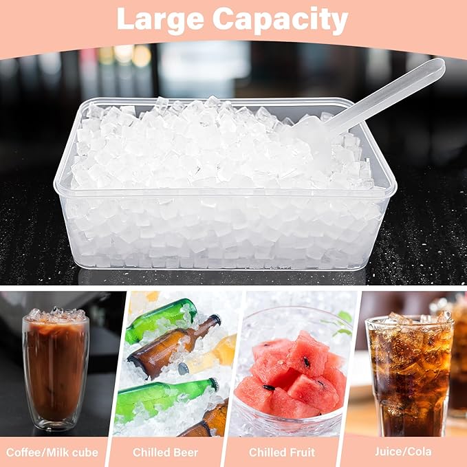 Mini Ice Cube Tray for Freezer: FDDBI Small Ice Trays for Freezer with Bin - 117×4PCS Easy Release Nugget Ice Tray - Crushed Ice Tray with Container