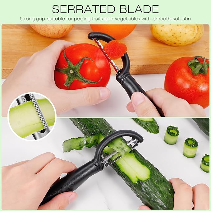 Senbowe Upgrade Potato Peeler for Kitchen, 6PCS Stainless Steel Vegetable Peeler, I and Y Veggie Food Peeler for Apple Fruit Carrot Zucchini Cucumber,Good Grip Makes Peeling Very Easy