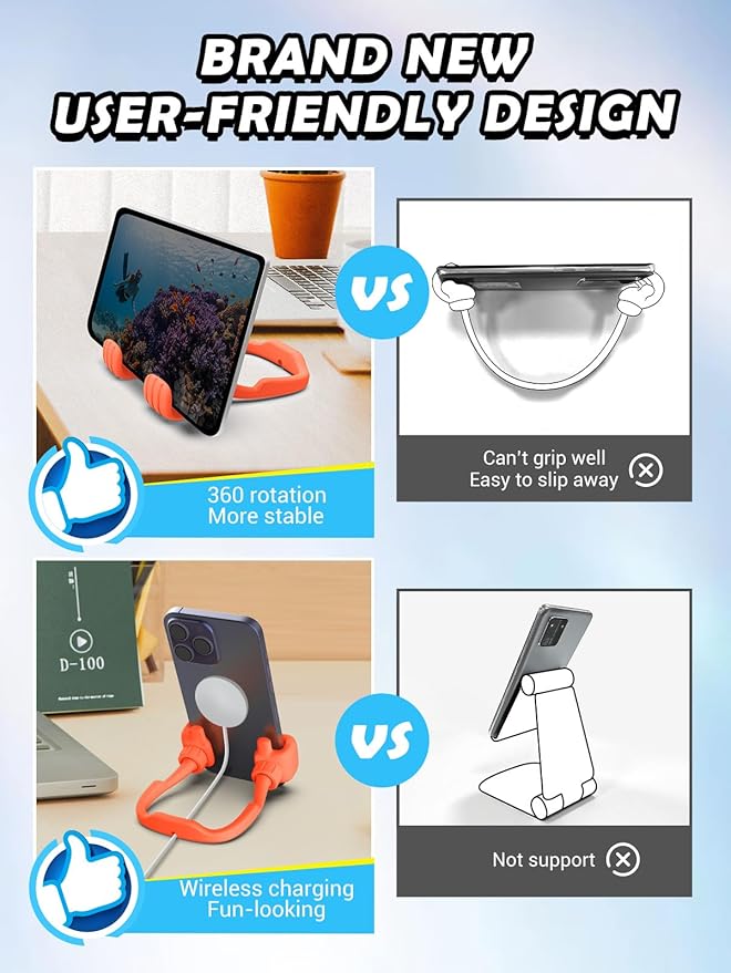 Stocking Stuffers for Teens Boys Girls Cell Phone Stand: Upgrade Adjustable Thumbs Up Lazy Phone Holder for Desk Fun Birthday Gifts for Grandma Adults Husband from Wife