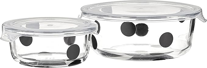 Kate Spade New York Deco Dot 2-Piece Round Food Storage Set