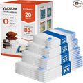 ETENWOLF 20 Pack Vacuum Storage Bags, Vacuum Seal Bags for Clothes and Travel, Space Saver Bags in Multiple Carry-On Sizes, Perfect for Luggage and Suitcases