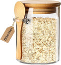 Spice Jars, Overnight Oats Containers with Airtight Lid and Spoon, Decorative Kitchen Canisters Set, Glass Storage Containers for Coffee, Tea, Sugar, Spice, Bath Salt, 1pcs (750ml)
