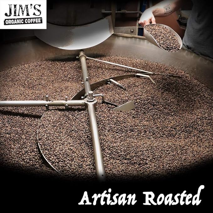 Jim’s Organic Coffee – Jo-Jo's Java Blend: Ground Coffee – Medium/Light Roast 12oz Bag– Certified Organic, Regeneratively Grown, Ethically Sourced, Shade Grown Coffee