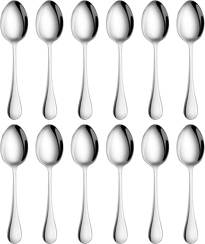 Artaste Rain 18/10 Stainless Steel (Silver (Set of 12), Teaspoon (6.25-Inch))