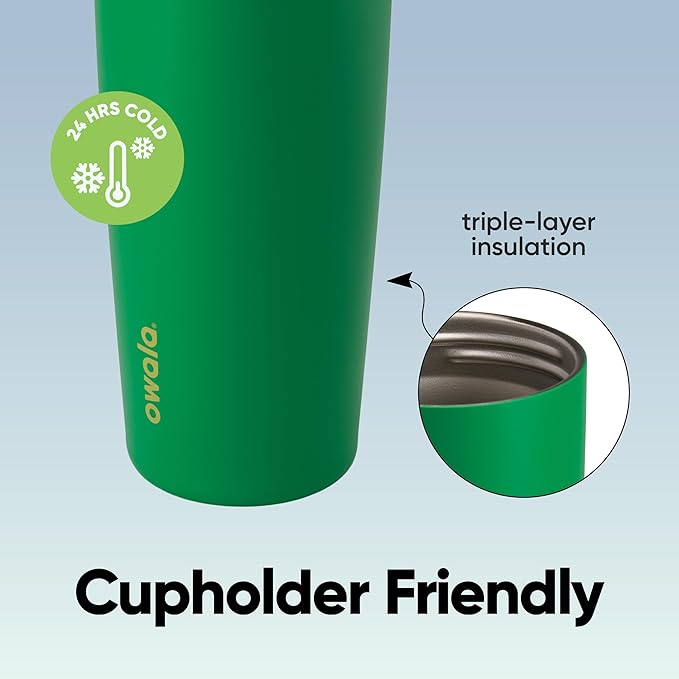 Owala FreeSip Sway Insulated Stainless Steel Water Bottle with Two-Way Spout, Built-In Straw and Bucket Handle, Made for Travel, School, and Sports, 30oz, BPA Free, Leak Proof, Putting Green