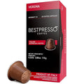 Bestpresso Coffee for Nespresso Original Machine 120 Aluminum pods Certified Genuine Espresso Verona Blend (High Intensity) Pods Compatible with Nespresso Original 60 Days Satisfaction Guarantee