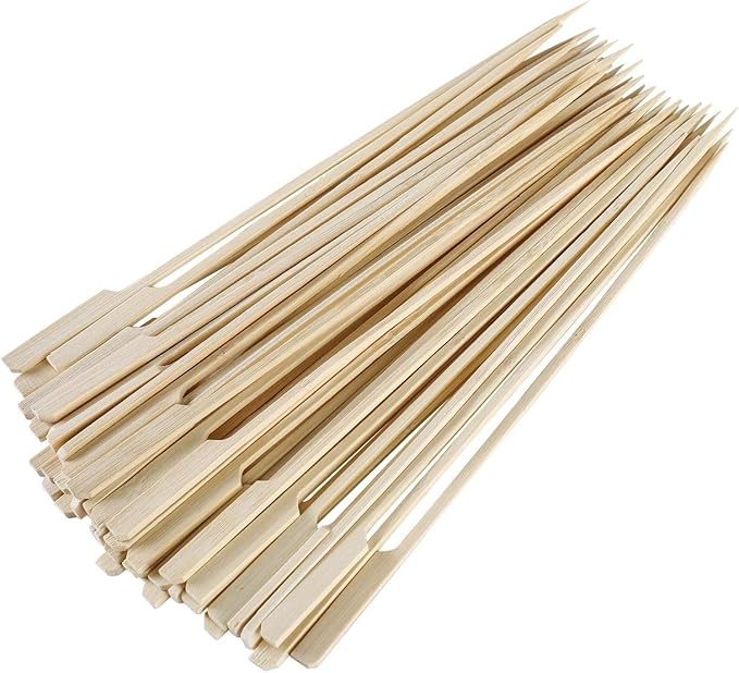 Gmark Bamboo Paddle Skewers 12" 100pc/Bag, Kabob Skewers, BBQ Skewers for Outdoor Grilling GM1075