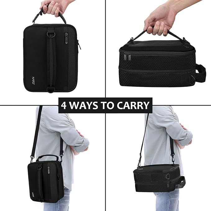 Tirrinia Expandable Insulated Lunch Bag for Men Women – Leakproof Reusable Cooler LunchBox for Kids & Adults with Shoulder Strap, Perfect for Work, School, Office, Travel,Black