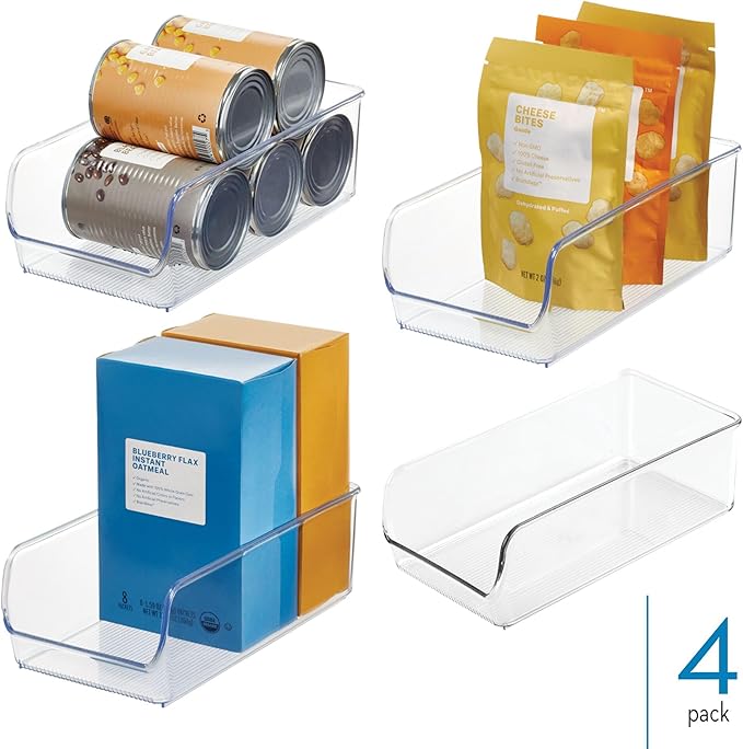InterDesign iDesign Pantry Bin for Kitchen or Cabinet Storage - Set of 4 - Clear