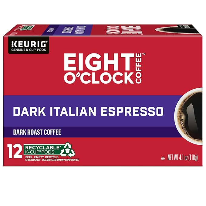 Eight O'Clock Coffee Dark Italian Roast Keurig Single-Serve K-Cup Pods, Dark Roast Coffee, 72 Count
