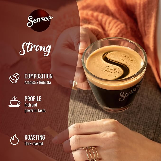 Senseo Strong Dark Roast Coffee Pods – 144 Count (3 Packs) – Bold & Intense Flavor with Rich Crema – Single-Serve Coffee Pads Compatible with Senseo & PeleCom Machines