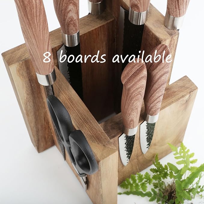 Resafy Magnetic Knife Block Knives Display Stable Board Holder Rack Magnetic Stands with Strong Enhanced Magnets on Both Sides Anti-slip Feet