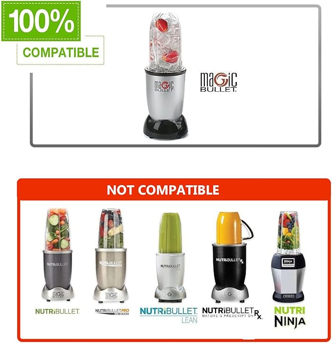 Replacement Parts Compatible with Magic Bullet 250W MB1001 Series – Premium Set of Blender Replacement Accessories