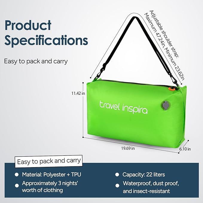 Vacuum Bags for Travel Luggage, Reusable Compression Bags for Carry On Suitcases and Backpack, Vacuum Seal Packing Cube for Cloth (1PC No Pump)