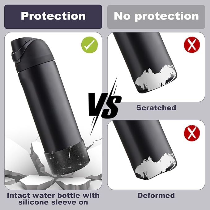 2 PCS Glitter Silicone Boot for Owala Water Bottle, Anti-Slip Protective Sleeve for FreeSip/Twist/Flip Stainless Steel Water Bottles Accessories