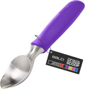 BALCI Ice Cream Scoop - Heavy Duty Stainless Steel Icecream Scooper With Non-Slip Rubber Grip - Professional Metal Ice-Cream Spade - Dishwasher Safe – Purple