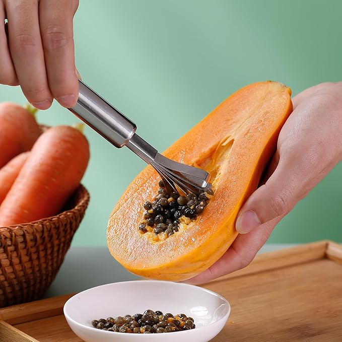 4 Pcs Coconut Meat Removal Scraper Tools, Stainless Steel Coco Nut Kinfe, Copra Cocoanut Pulp Shredder, Fish Skin Scaler for Kitchen, Grater, Peeler and Slicer, Coconut Grater, Silver