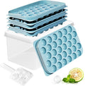 Ice Cube Trays with Lid and Bin, 0.8 IN Small Round Ice Cube Mold for Freezer - Easy Release Stackable Ice Ball Maker for Cocktail,Whiskey and Drinks,BPA-Free(0.8in/96 balls&box)