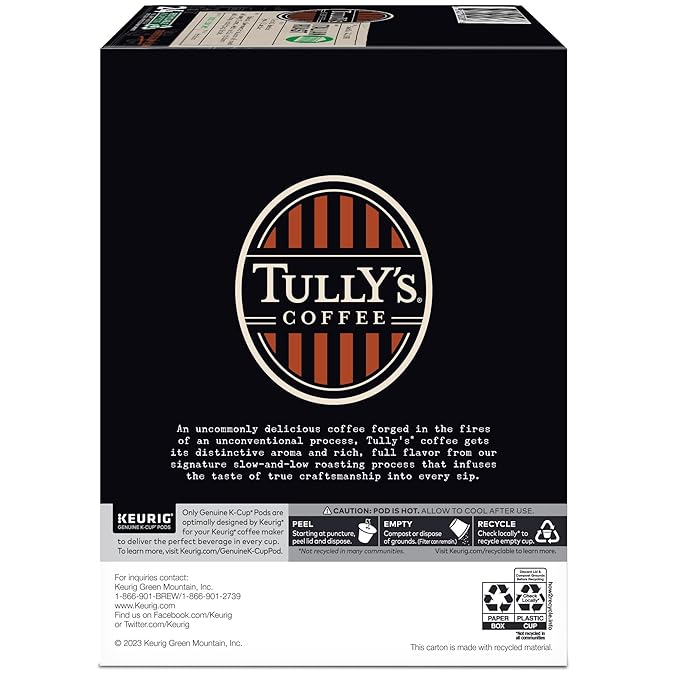 Tully's Coffee Italian Roast Keurig Single-Serve K-Cup Pods, Dark Roast Coffee, 96 Count