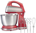 Hamilton Beach Classic Stand and Hand Mixer, 4 Quarts, 6 Speeds with QuickBurst, Bowl Rest, 290 Watts Peak Power, Red (64654)