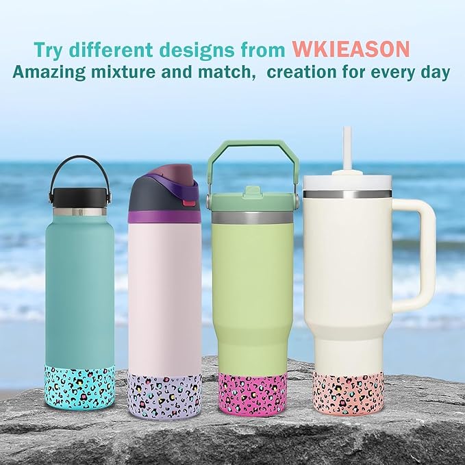 WK IEASON 2 Pcs Tumbler Bottom Protector Boot for Stanley Quencher Adventure 40oz & Stanley IceFlow 20oz 30oz, Stealth Landing-2.83inch Bottom Diameter