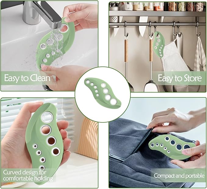 Herb Stripper Tool 9 Holes with Herb Cutter, Herb Stripper Cutter Tool, Stainless Steel Kitchen Herbs Leaf Stripping Herb Leaf Peeler for Collard Greens Thyme Basil Rosemary Stripper, Dishwasher Safe