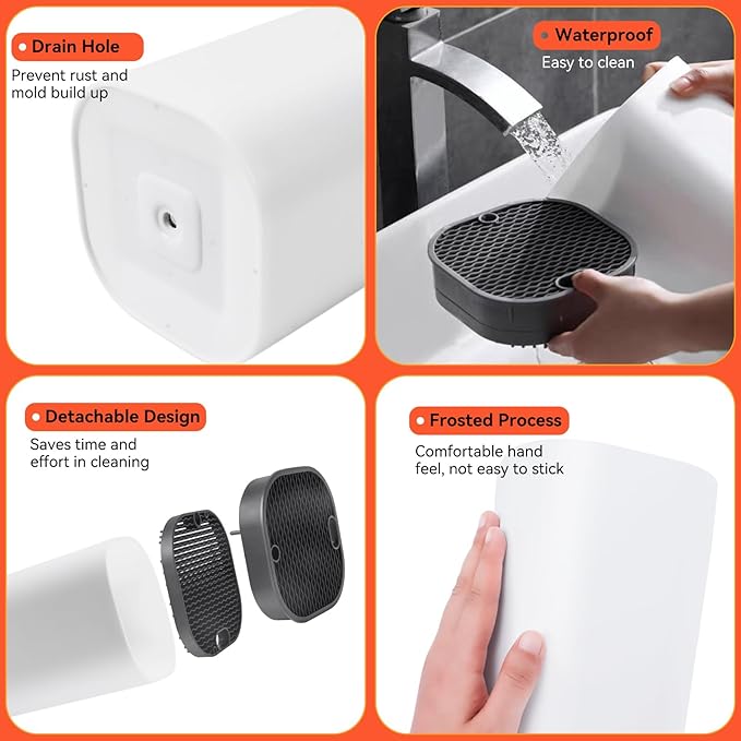 Fohil Knife Block without Knives, Universal Knife Block, Detachable Knife Holder, Space Saver Knife Storage Holder with Scissors Slot, Sharpening Bar Slot, Kitchen Knife Holder White
